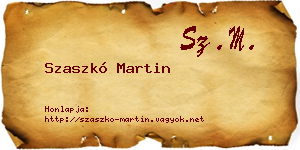 Szaszkó Martin névjegykártya