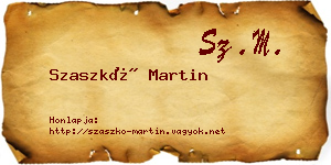 Szaszkó Martin névjegykártya